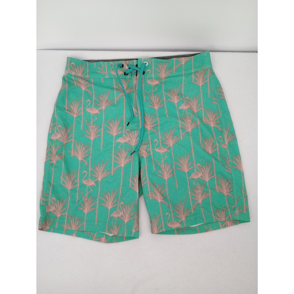 Hurley Board Shorts Mens 28 Green Flamingo Palm Tree Phantom